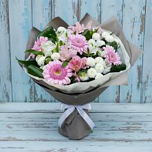 Букет цветов из:  Герберы, Альстромерии и Хризантемы #REPLACE_PRED# Подтёсово