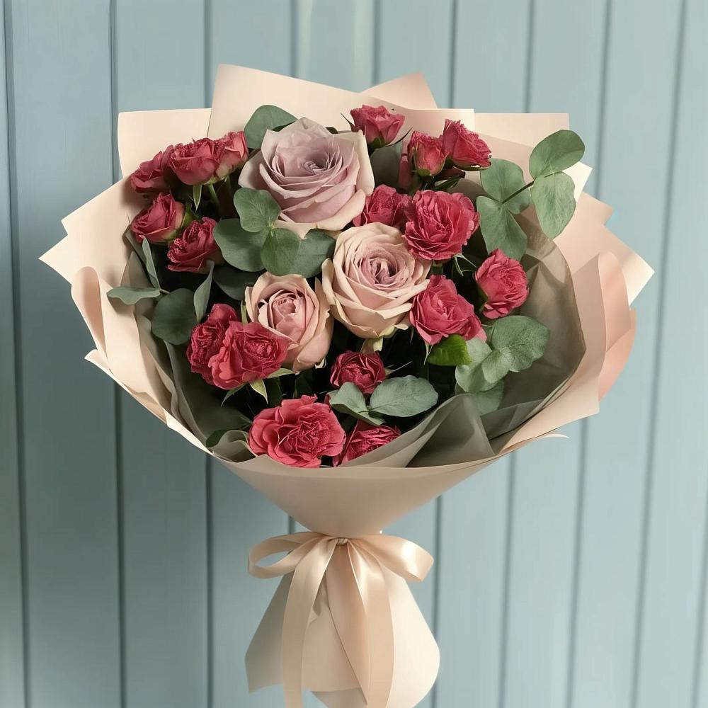 Букет цветов из: Гвоздики и Розы в Подтёсово