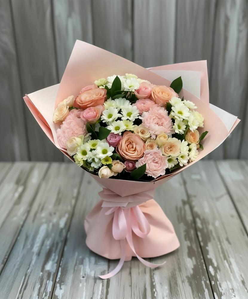 Букет цветов из: Гвоздики, Розы и Хризантемы в Подтёсово