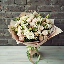 Букет цветов из:  Альстромерии, Розы и Хризантемы #REPLACE_PRED# Подтёсово