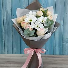 Букет цветов из:  Хризантемы и Розы в Подтёсово