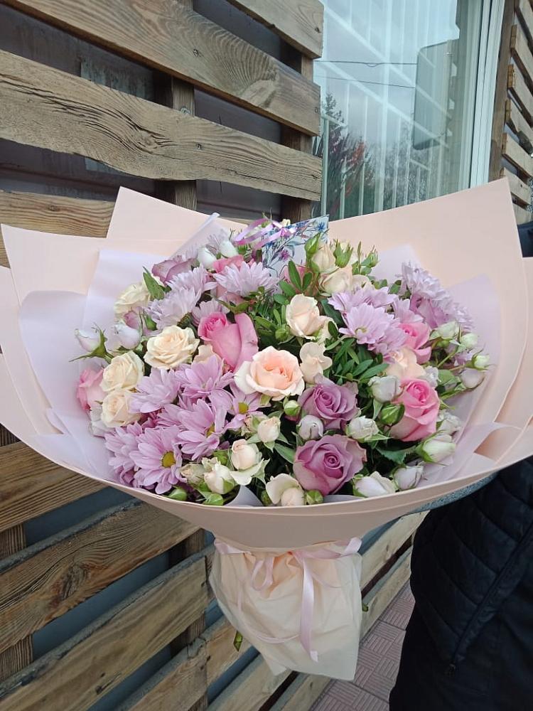 Букет цветов из: Розы и Хризантемы в Подтёсово