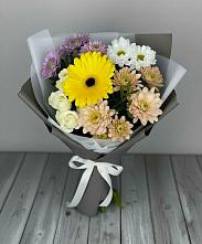 Букет цветов из:  Розы, Герберы и Хризантемы #REPLACE_PRED# Подтёсово