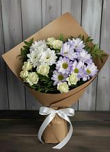 Букет цветов из:  Хризантемы и Розы в Подтёсово
