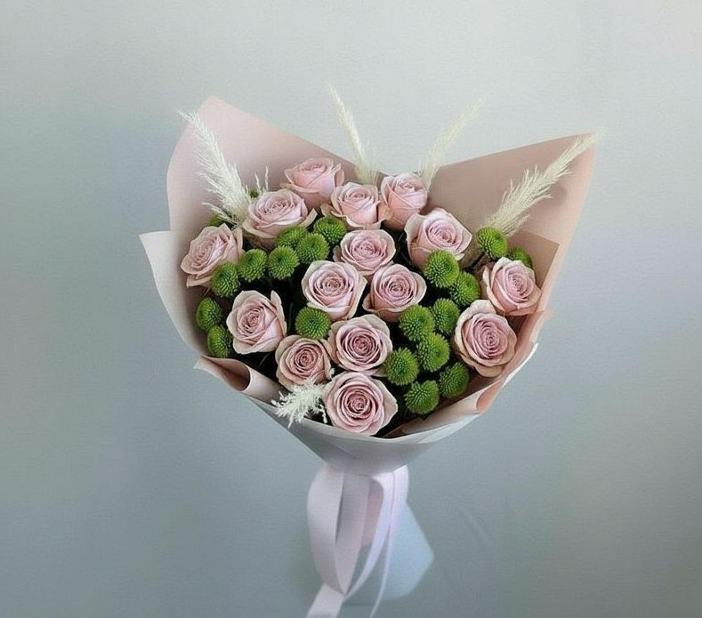 Букет цветов из: Розы и Хризантемы в Подтёсово