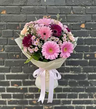 Букет цветов из:  Герберы и Хризантемы #REPLACE_PRED# Подтёсово