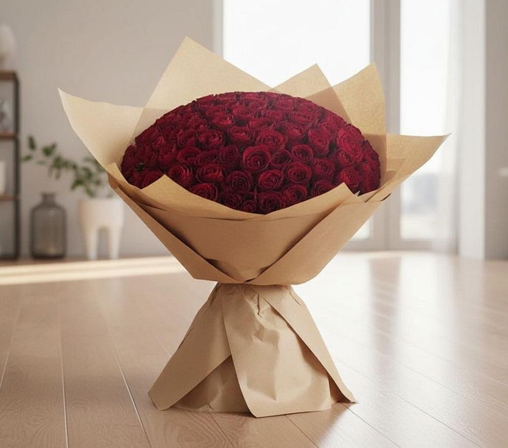 Букет 101 Красная роза в Подтёсово