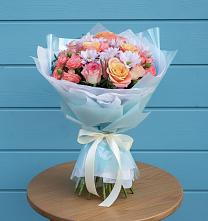 Букет цветов из:  Хризантемы и Розы в Подтёсово