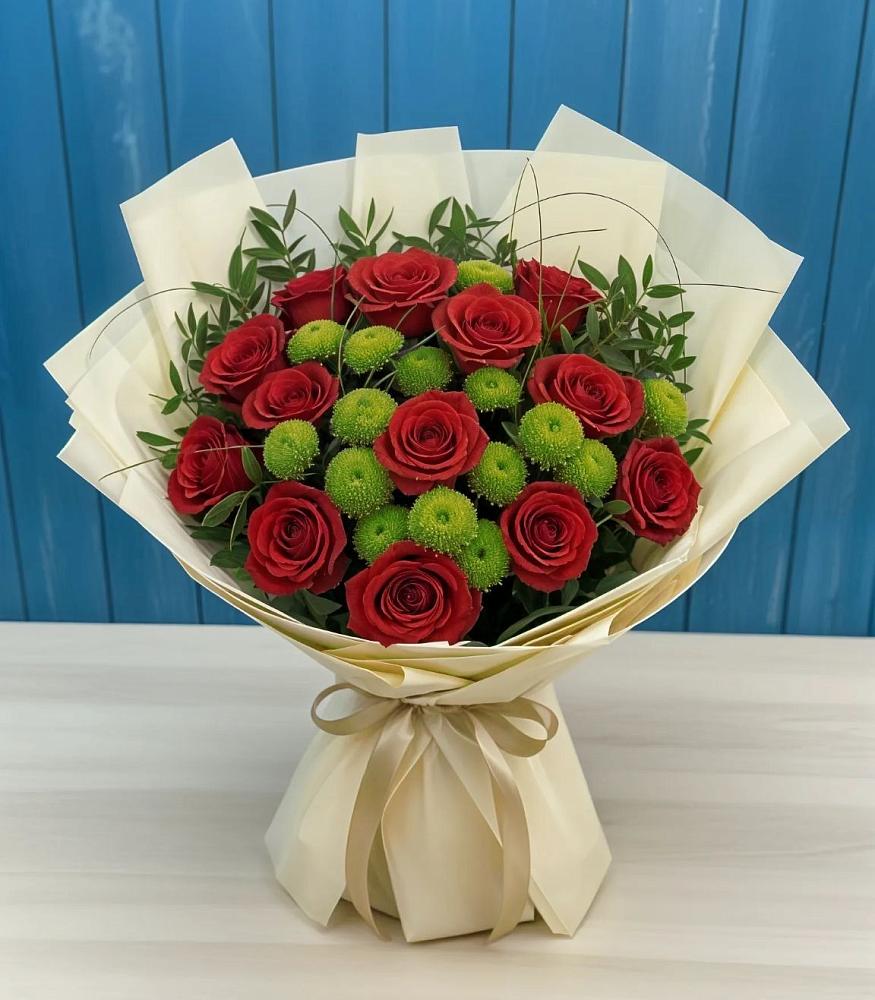 Букет цветов из: Розы и Хризантемы в Подтёсово